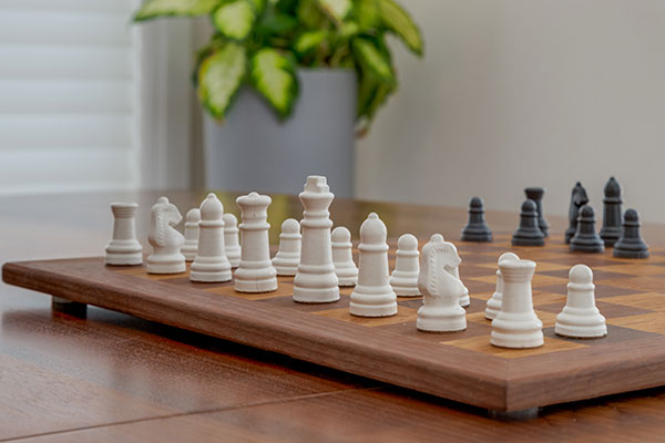 Solid wood chessboard, $145